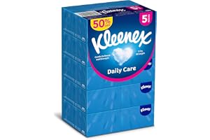 Kleenex Daily Care Facial Tissue - Pack Of 5 Boxes, 120 Sheets X 2 Ply