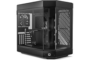 HYTE Y60 Modern Aesthetic Dual Chamber Panoramic Tempered Glass Mid-Tower ATX Computer Gaming Case with PCIE 4.0 Riser Cable Included, Black (CS-HYTE-Y60-B)
