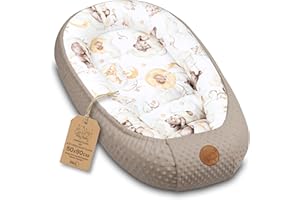 Totsy Baby Réducteur de Lit Bébé 90x50cm en Minky Polyvalent pour Nid d'ange Couffin et Naissance Chaud et Doux et Accessoires pour nid Douillet Winter Cocon Ours Kaki