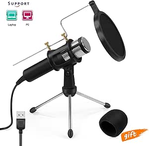 Jomst Professional Condenser Microphone USB Broadcast Recording Podcast Microphone sets for Studio Recording,YouTube, Facebook,Twitch (PC/Laptop)