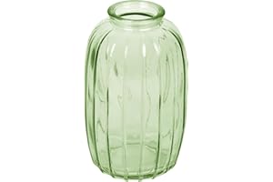 Talking Tables Green Glass Bud Vase for flowers, stylish single stem elegant wedding table centrepiece decorations window sill decor, garden parties, summer dining, mantle styling, and gifting 12cm