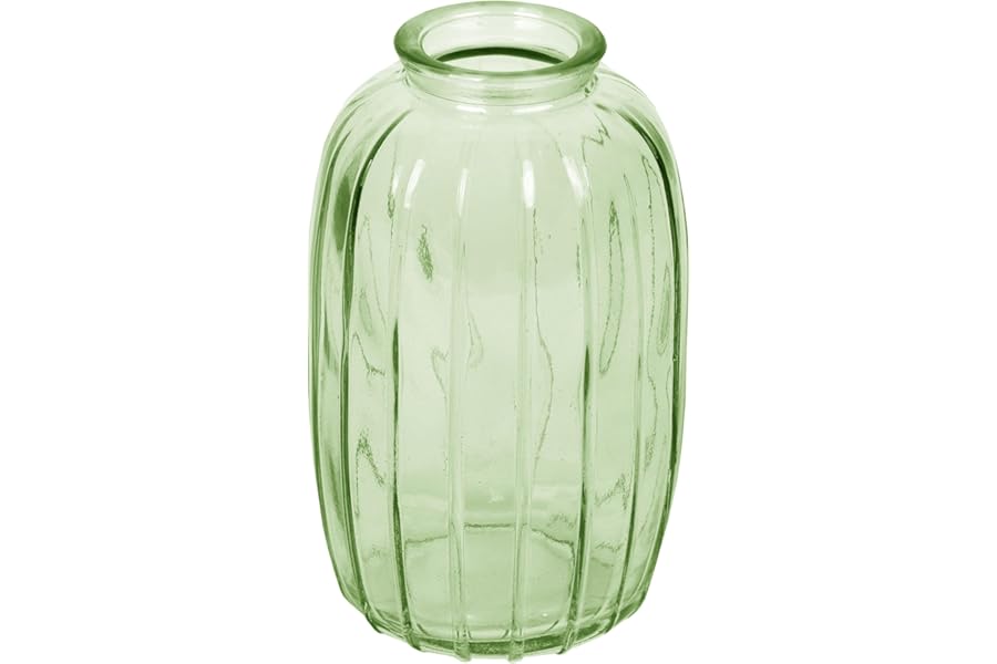 Talking Tables Green Glass Bud Vase for Flowers, Stylish Single stem Elegant Wedding Table Centrepiece Decorations Window sill Decor, Garden Parties, Summer Dining, Mantle Styling, and Gifting 12cm
