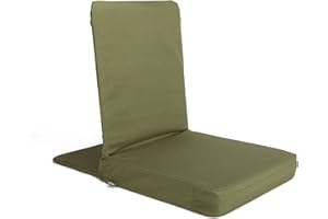 Bodhi Mandir Bodenstuhl XL | Meditationsstuhl mit dickem Sitzkissen | Komfortabler Bodensessel mit gepolsterter Rückenlehne | Waschbarer Bezug | Ideal für Freizeit, Yoga & Meditation (Dusty Green)
