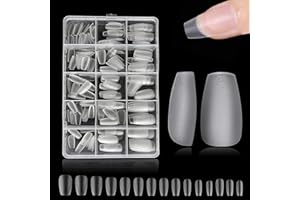 ZAHRVIA 240 Pezzi Unghie Finte da Ballerina, Full Cover Acrilico Artificiale Falsi Unghie con Scatole Portaoggetti per Ragazze Donne Saloni di Manicure (15 Misure)