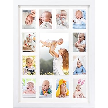 Huehkir Baby Fototafel Erstes Jahr - Holz Bilderrahmen Für Entwicklung