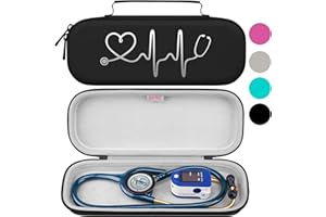 BOVKE Estuche para estetoscopio, soporte delgado y liviano para estetoscopio 3M Littmann Classic III, Lightweight II S.E, Littmann Cardiology IV, estetoscopios MDF Acoustica Deluxe, negro