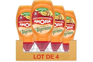 Amora Sauce à l'Algérienne - Piment & Touche d'Oignon Rôti - Lot de 4 bouteilles de 250g