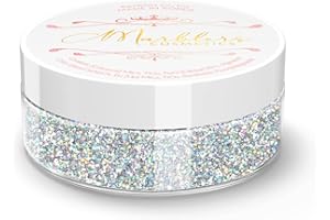 MARBLERS Cosmetic Grade Fine Holographic Glitter [Holo Silver] 0.18oz (5g) | Non-Toxic | Vegan | Cruelty-Free | Eyeshadow, Nail Polish, Nail Art | Festival, Rave & Party Makeup | Body & Face