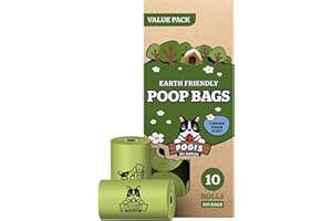 POGI'S PET SUPPLIES Sacchettini per Pupù Pogi - 10 Rotoli (150 Sacchettini) - Grandi, Biodegradabili, Profumati, Sacchetti per bisogni dei cani