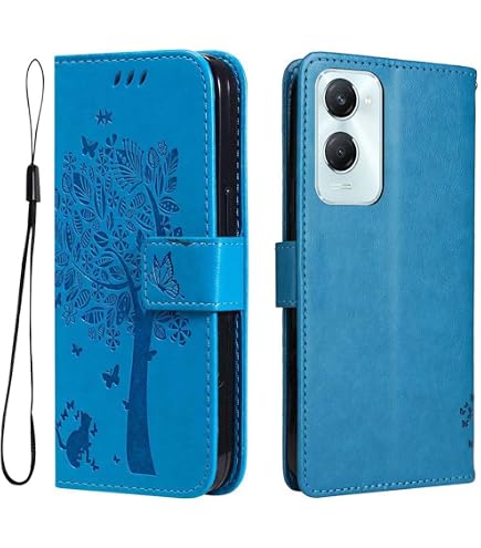 Custodia In Pelle Con Portafoglio Per Sony Xperia 10 IV | Magnetica Con Slot Carte E Supporto | Azzurro - 5