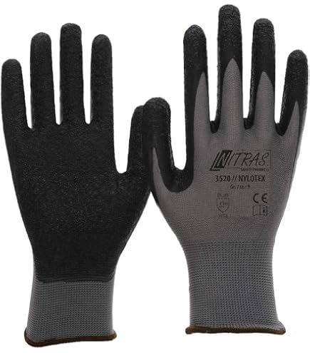 Guanti Da Lavoro Nitras 6215 - Set 12 Paia In Nylon Con Rivestimento Poliuretano, Taglie XS-3XL - Foto 5