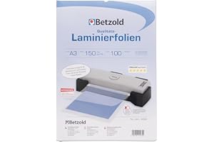 Betzold - 100 láminas DIN A3 - laminado material escolar material de oficina bolsas de plastificación 150 micras 250 micras transparente mate