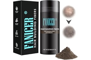 AUBEIFOU Hair Fibres,Hair Fibres for Thinning Hair,Powder for Natural Look,30g Bottle,Light brown