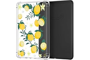 MoKo Custodia Compatibile con 7" Kindle Paperwhite 2024 (12ª Generazione) e Kindle Colorsoft Signature Edition 2024, Custodia di Guscio Posteriore Morbido Trasparente in TPU, Albero di limone