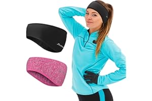 ‎LINLOOK Linlook Winter Sports Headband for Men and Women - Ear Warmers, Ear Muffs, Warm Headband for Jogging, Running, Hiking, Cycling and Motorcycling, Black, Pack of 2