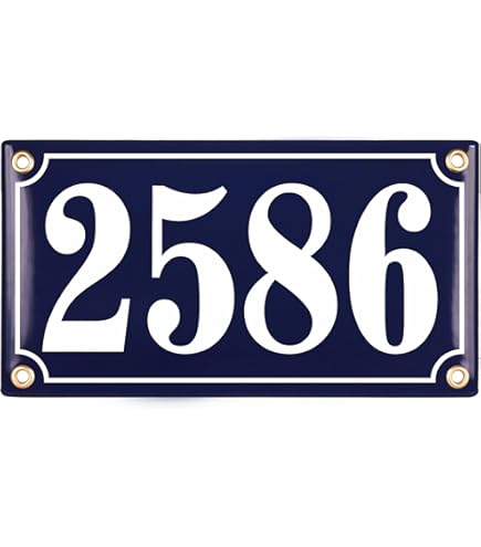 Numéro de maison en fer émaillé (chiffre 2