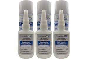 Cyanboard, Kit 3 X adhesivo de cianoacrilato de alta viscosidad (3 X 50grs) + 3 X Activador acelerador tapa poros (3 X 200ml). Adhesivo instantáneo para materiales porosos: madera, goma, cuero.