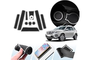 LUWU Compatible avec Renault Duster Dacia 2018-2020 2021 Voiture Tapis Antidérapant,Tapis en Caoutchouc pour Console Centrale, Accoudoir,Porte-Gobelet,Accessoires Voiture 10 pièces (Blanche)