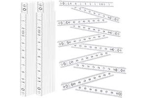 DILIGHTNEWS 2 Stück Gliedermaßstab, 1Meter Mini-Zollstock Aus Kunststoff, Kunststoff-Gliedermaßstab Mit 90°/180° Winkeleinrastung,10 Glieder Für Haus, Hobby & Werkstatt,Zollstock,Meterstab