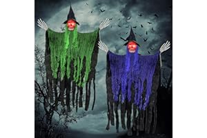 QUUNOOT Halloween Deko Outdoor 2pcs, Halloween Deko Horror Hägende Ghost105x85cm,Halloween Dekoration Grim Reaper Skeleton Door Curtain, Halloween Geist zum Aufhängen Halloween Dekoration Party Garten