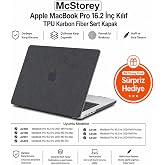 McStorey MacBook Pro 16.2 İn&ccedil; Kılıf A2485 A2780 A2991 A3403 A3186 A3428 A3429 Uyumlu Karbon Fiber G&ouml;r&uuml;n&uuml;ml&uuml; Sert Kapak İnce H