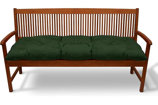 Beautissu Coussin Banc Jardin Flair BK - Coussin Exterieur Jardin pour Terrasse, Balcon - Banquette - 120x50cm - Vert Foncé