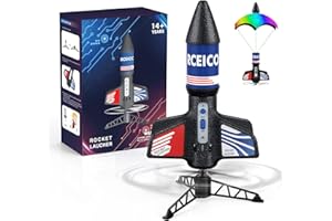 PDBEST Rocket Launcher for Kids with Parachute, Flight Altitude 200 Feet, Ultra-high Motorized Air Rocket Launch for Ages 8 to14 Birthday Gift for Kid Girl and Boys Blue