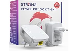 STRONG - Powerline 1000 Kit Mini - Duo Prises CPL - Kit CPL - 1000 Mbps - Compatible Toute Box/Routeur - 1 Port Ethernet - Installation Rapide Plug & Play - Accès Internet Haut Débit Partout - Blanc