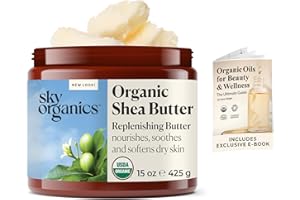 Sky Organics Burro di Karité Puro Biologico per Viso e Corpo - Burro Corpo Karité con Certificazione Biologica USDA - 100% non Raffinato - Per una Pelle Morbida, Liscia e Luminosa, 425g