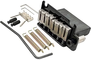 Musiclily Pro 52,5mm Ponte Tremolo 2 Pivot Selle in Acciaio per Chitarra Elettrica American Strat, Cromato