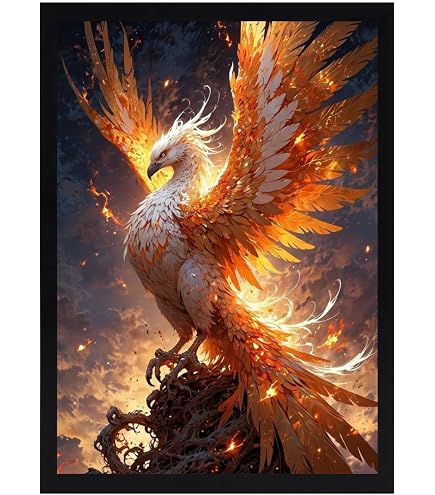 VividKraft Phoenix bird wall painting for living room | phoenix