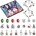 Dailychic Advent Calendar Bracelets Christmas Gift for Kids Girls,Christmas Countdown Calendar,24 Days DIY Charm Bracelets Making Kit Gift