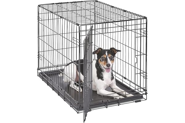 MidWest Homes for Pets - Cage pour Chiens iCrate 76,2 cm, modèle amélioré, Une Porte, Noir
