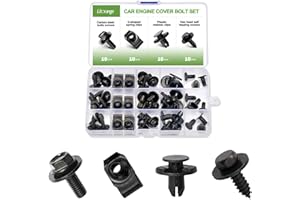 Litorange Lot de 40 boulons de retenue pour couvercle de moteur de voiture - Vis à tête hexagonale auto-perceuses pour châssis de voiture, pare-chocs, garde-boue, revêtement de roue, outil de fixation