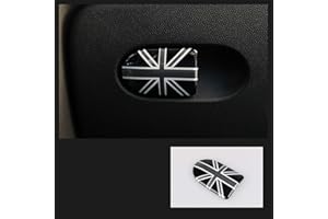 HDX Grau / Schwarz Union Jack UK Flag ABS Aufkleber Abdeckung Zierkappe für Mini Cooper ONE S JCW F-Serie F55 Hardtop F56 Hatchback F57 Cabrio 2016+ (Aufbewahrungsbox Griff)