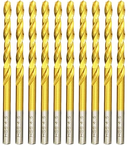 Sourcing Map 3pcs Foret Hélicoïdal Bits 1.9mm Titane Enduit (HSS