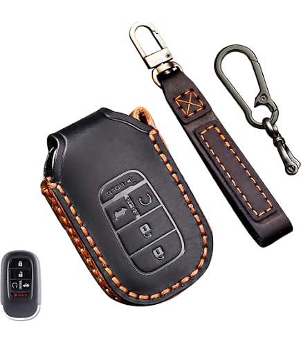 For Honda Key Fob Cover, for Honda Accord Civic CRV Pilot Odyssey Special Metal Full Cover with Keychain
