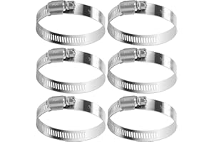 drado Jubilee Hose Clips Set 40-63mm Stainless Steel Pipe Clamps,6 Pack Range Hose Clamps Worm Drive Hose Clips