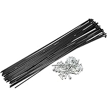 Raggi Per Bici 14G 293mm - Confezione Da 12 Con Cappucci, Per Cerchi E Mozzi, Colore Nero