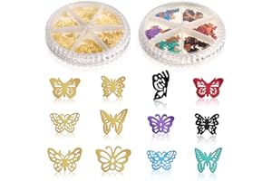 MAITYS 400 Pieces 12 Styles Butterfly Resin Fillers Accessories Alloy Epoxy Resin Supplies Butterfly Shape Resin Accessories DIY Resin Filling Charms for Jewelry Resin Making Projects, Multi Colors