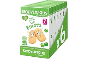 Kiddylicious Soft Biscotti Pomme | Dès 7 Mois | Biscuits Tendres au Blé Complet | 6 Packs de 120g (6 Sachets de 20g) | 720g