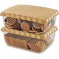 Snips |Cookie Storage | Lid Save Freshness | Beige Color | 2,70 LT | 24,5x18,5x9,5 | Made in Italy | 0% BPA and phthalate free