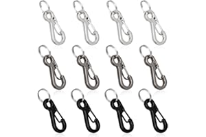 DIVINA VITAE 12 juegos de mosquetones pequeños, mini gancho de resorte de 1 pulgada, mini mosquetón de metal, clip de mosquetón pequeño, clip de mosquetón de metal, mini clips de paracaídas para correa de cámara,