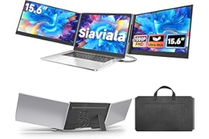 siaviala 15,6" Laptop Bildschirm Erweiterung, 1080P FHD Triple Laptop Screen Extender, Ultra-dünner Monitor erweiterung für 13-17,3” Laptops, HDMI/USB C Plug&Play-Zweitbildschirm für Win/Mac/Android