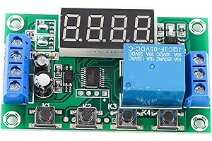 HYUDUO Interruptor de relé, 30 G/1,1 Oz YYC-2S Pantalla LED Temporizador Ajustable Módulo de Interruptor de Control de Automatización de relé con Material Plástico, 24 Funciones Comunes, (5V)