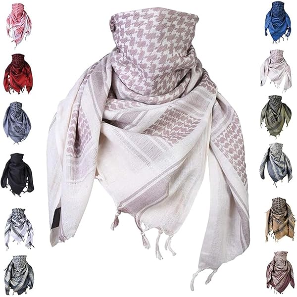 Palästinensischer Keffieh Schal 180x70cm - Chiffon Hijab Bandana Desert Wrap