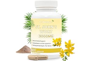 PROBOTANICS St John’s Wort Capsules 900mg Per Serving (10:1 Extract Equivalent. to 9000mg) | 0.3% Hypericin | Traditional Herbal Support for Mood & Natural Stress Support Supplement - 60 Capsules