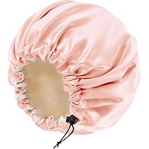 Edoneery Satin Bonnet Seidenhaube – Verstellbar (45–66 Cm), Für Lockiges Haar, Mit Zirkonia-Dekor