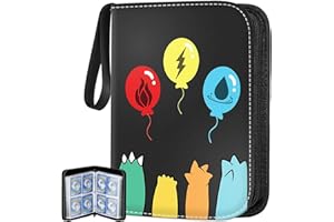 KAHEIGN 4-Pocket Trading Card Binder, 480 Pockets PU Leather Card Folder Card Binder Holder Album with 60Pcs Removable Sleeves for Pokemon Yu-Gi-Oh Sports Game Cards Collect