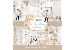PAPERSFORYOU Papers For You - Kit de Papeles para Scrapbooking y Manualidades | Colección "Un Día Mágico Niño Moreno" | Incluye 10 Papeles a Doble Cara con Diseños Diferentes | Tamaño 30,48 x 30,48 cm (12" x 12")